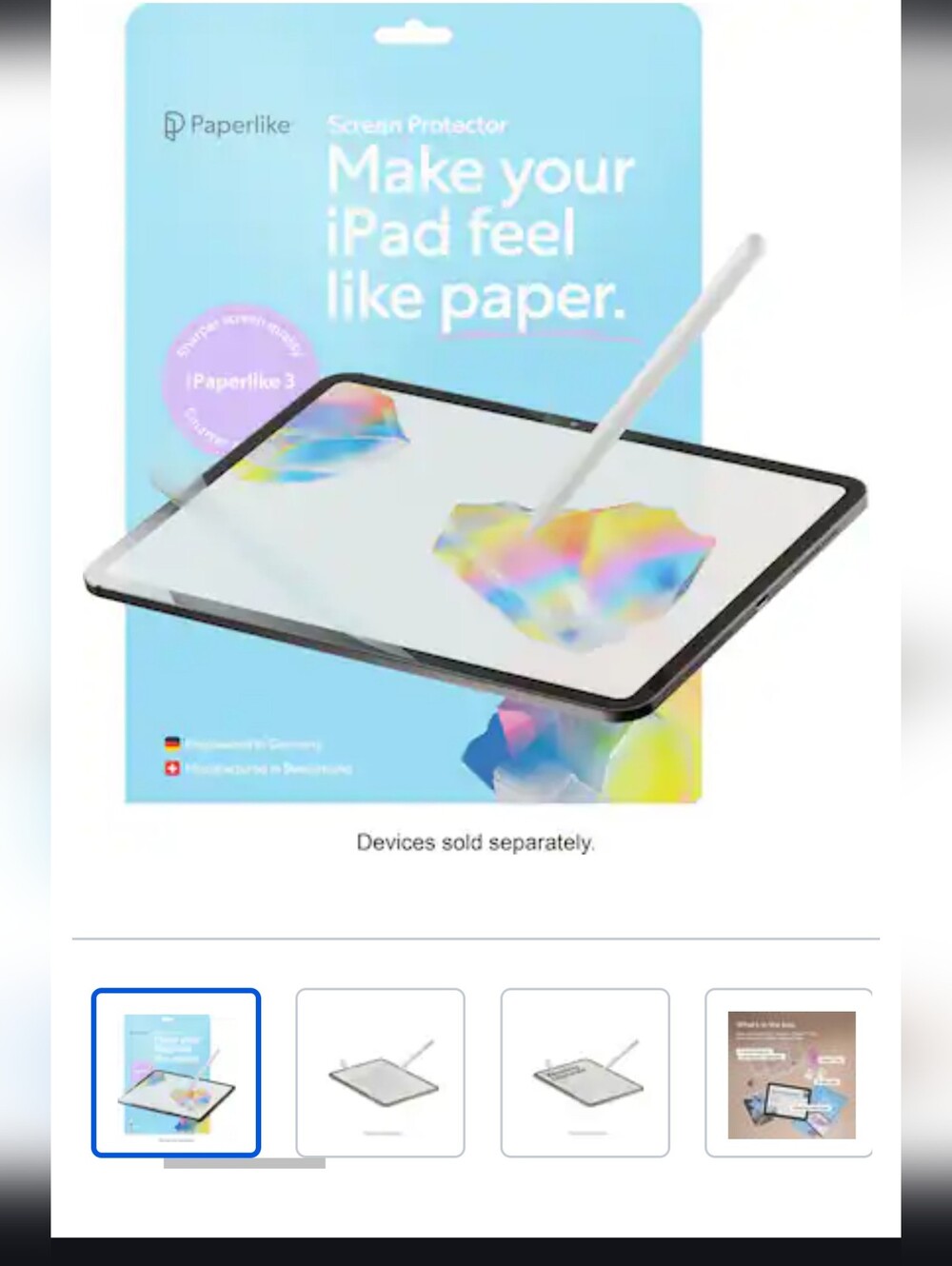 Matte Screen Protector for iPad - White Stylus Compatible